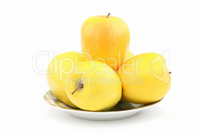 Five yellow apples