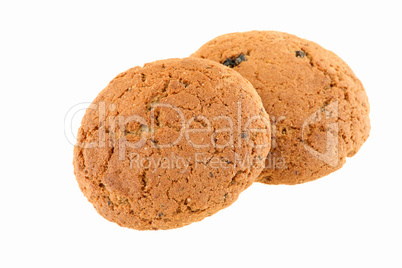Two oatmeal cookies