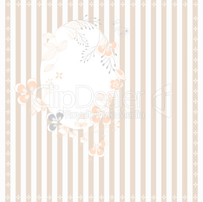 Stripped background with floral frame