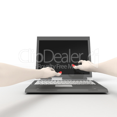 Typing hands