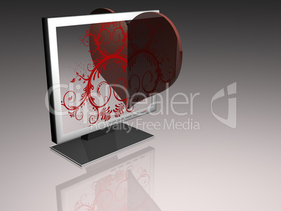 Monitor - Herz - 3D