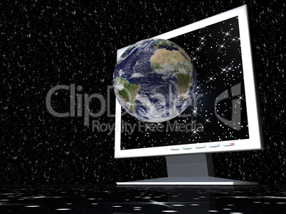 Monitor - Erde - 3D