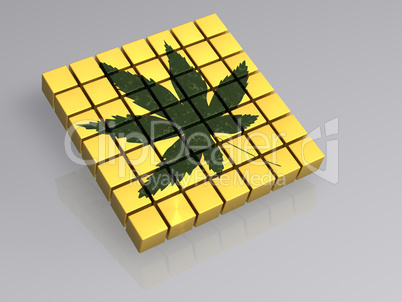 Würfel - Hanf - Cannabis - isoliert - 3D