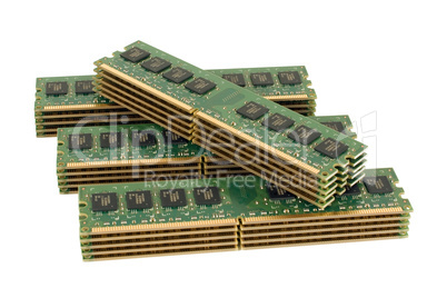 4 pile of computer memory modules