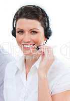 Portrait of a charming customer service agent