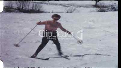 Skifahrer in den 60er Jahren (8mm-Film)