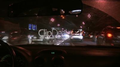 Fast night driving time lapse