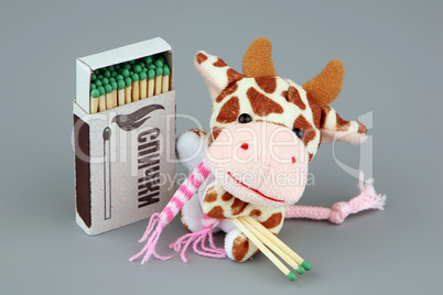 Cow with matches