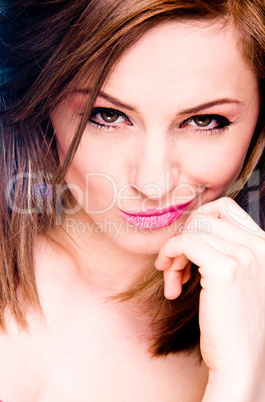young adult woman with health skin of face