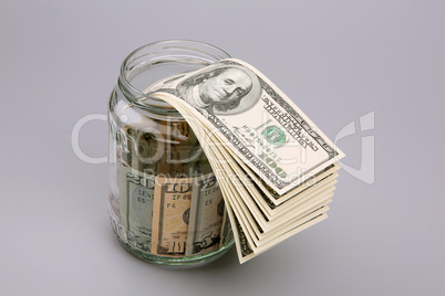 Dollars in jars