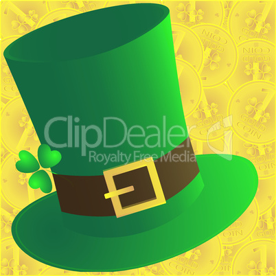 Green hat and coins