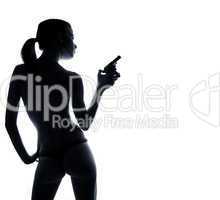 silhouette woman nude