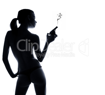 silhouette woman nude