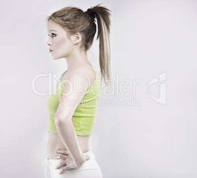 gym woman doing stretching exercise at the gym