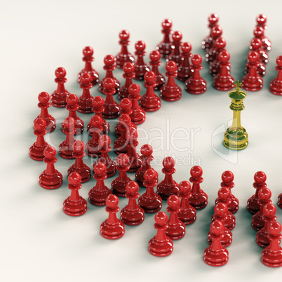 King gathers his pawns