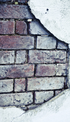 old brick broken  wall