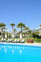 Swimming pool at popular hotel, Antalya, Turkey