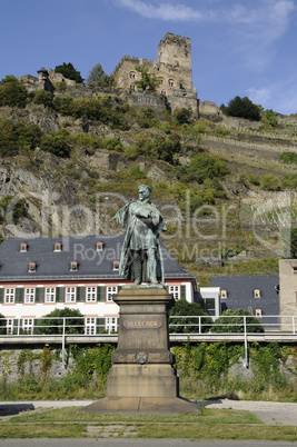 Blücher-Denkmal und Burg Gutenfels in Kaub
