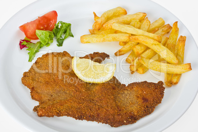 Wiener Schnitzel mit Zitrone und Kartoffelsalat