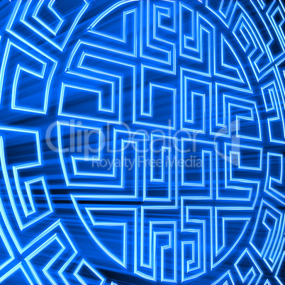 Blue round labyrinth