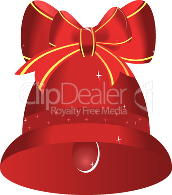 Christmas red bell with bow