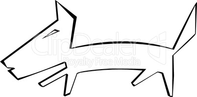 Dog on a white background