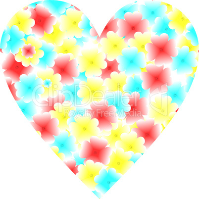 Illustration flowers heart