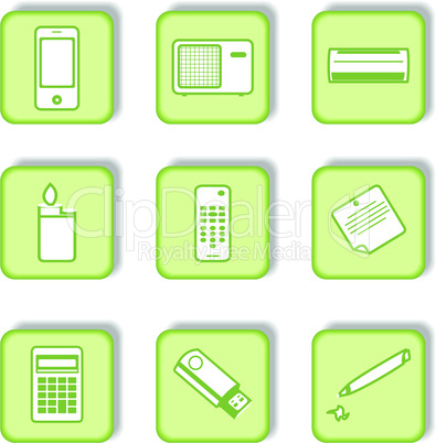 Green sticker with icon 9