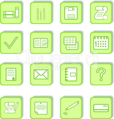 Green sticker with icon