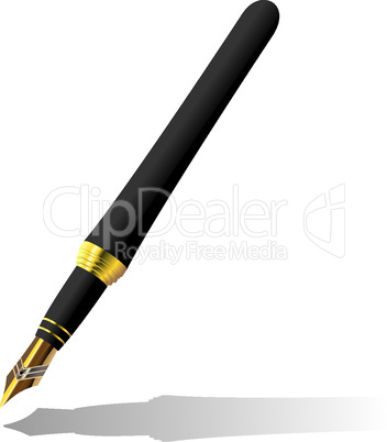Realistic illustration of gold pen