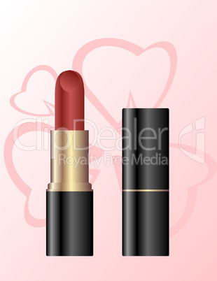 Lipstick isolated on a pink background