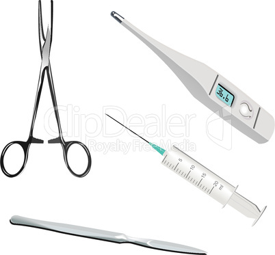 Realistic illustration of medical set