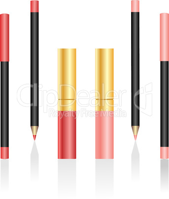 Lipsticks and pencils