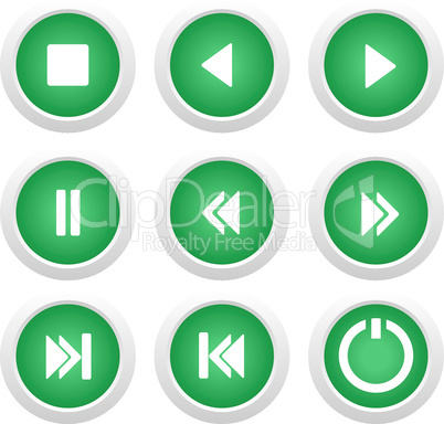 Music green buttons set