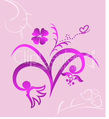 Cute pink flowers background