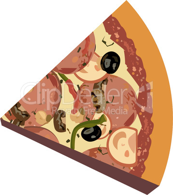 Realistic illustration pizza on white background