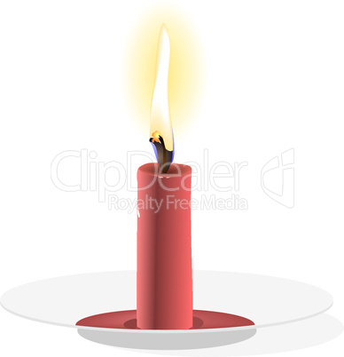 Realistic Candle on plate