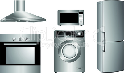 Detailed household appliances icons