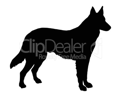Schwarze Silhouette von einem Schäferhund