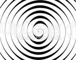 Ausschnitt einer schwarzen Spirale auf weißem Hintergrund