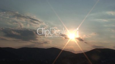 Sunset timelapse over mountains