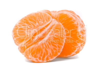 Juicy tangerine on a white background