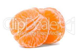 Juicy tangerine on a white background