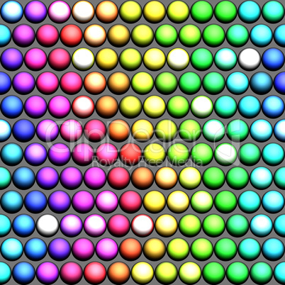 a rainbow of balls