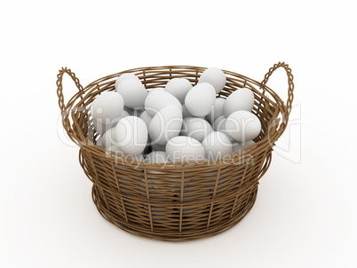 basket with eggs