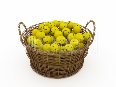 basket with smileys
