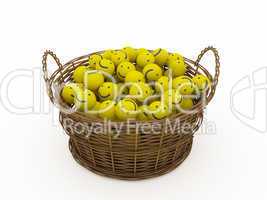 basket with smileys