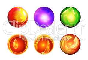 Set six abstract balls