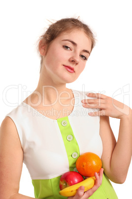 girl with fruits