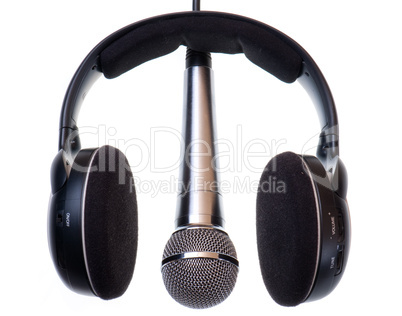microphone on a white